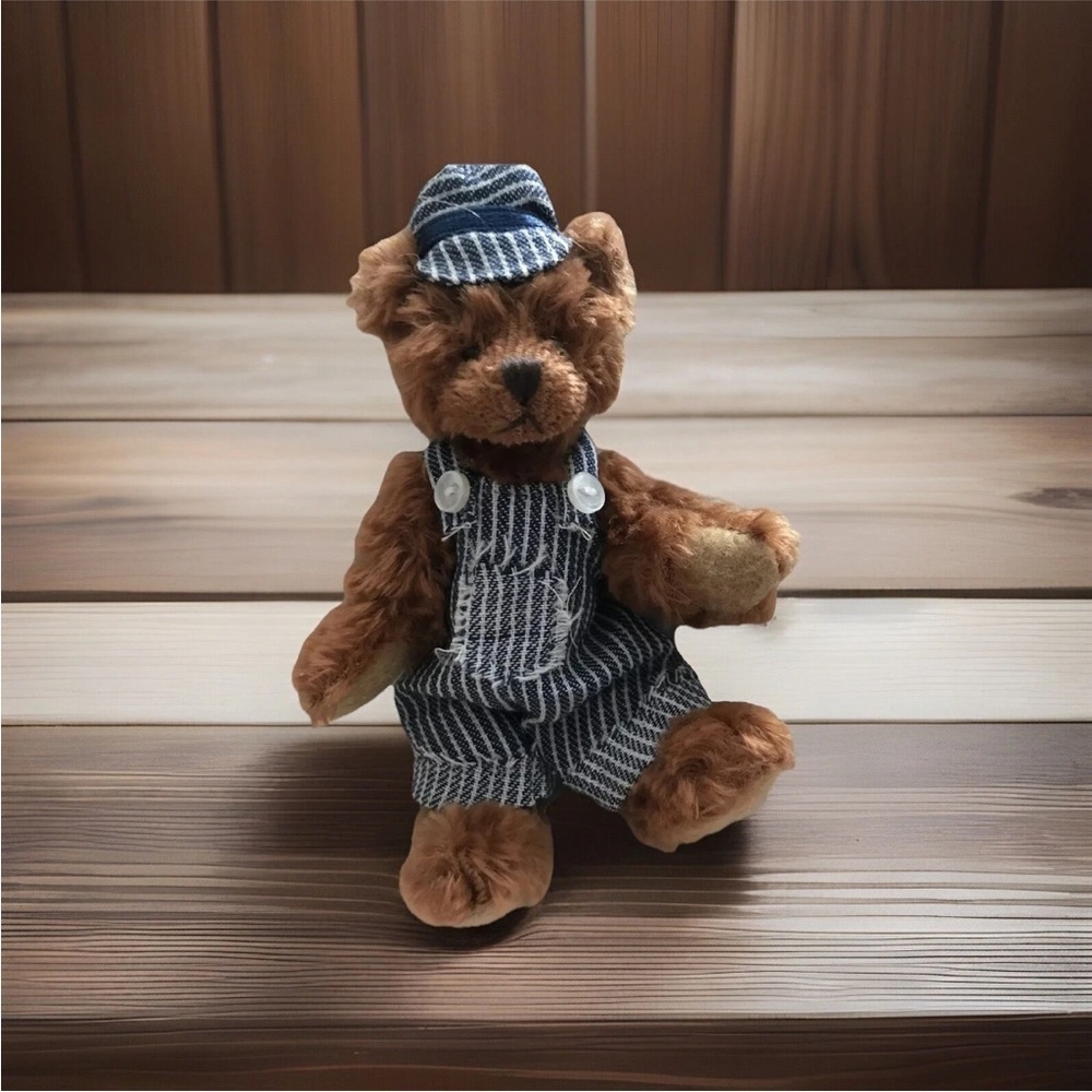4.5” Poseable Stuffed Bear Conductor Ornament